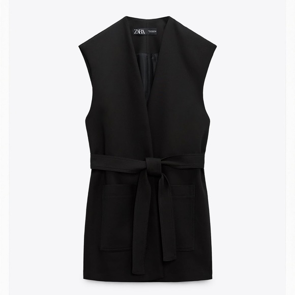Zara Jackets & Coats Zara Patch Pocket Longline Vest Slightly